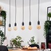 Soungou Hanglamp, Hanglamp Natuurlijke kleuren, Zwart, 5-lichts