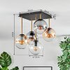 Gastor Plafondlamp, Kogellampje Goud, Zwart, 5-lichts