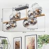 Koyoto Plafondlamp, Kogellampje Goud, Zwart, 8-lichts