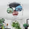 Koyoto Plafondlamp, Kogellampje Blauw, Groen, Koperkleurig, 3-lichts