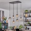 Koyoto Hanglamp, Kogellampje, Hanglamp Amber, Duidelijk, Rookkleurig, 6-lichts