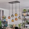 Ripoll Hanglamp, Kogellampje, Hanglamp Blauw, Goud, Koperkleurig, 6-lichts