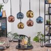 Ripoll Hanglamp, Kogellampje, Hanglamp Blauw, Goud, Koperkleurig, 6-lichts