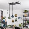 Koyoto Hanglamp, Kogellampje, Hanglamp Blauw, Goud, Koperkleurig, 6-lichts