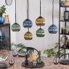 Koyoto Hanglamp, Kogellampje, Hanglamp Blauw, Goud, Koperkleurig, 6-lichts