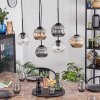 Ripoll Hanglamp, Kogellampje, Hanglamp Amber, Duidelijk, Rookkleurig, 6-lichts