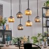 Ripoll Hanglamp, Kogellampje, Hanglamp Amber, Rookkleurig, 6-lichts