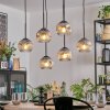 Ripoll Hanglamp, Kogellampje, Hanglamp Duidelijk, Rookkleurig, 6-lichts