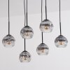 Ripoll Hanglamp, Kogellampje, Hanglamp Duidelijk, Rookkleurig, 6-lichts