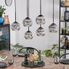 Ripoll Hanglamp, Kogellampje, Hanglamp Duidelijk, Rookkleurig, 6-lichts
