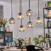 Ripoll Hanglamp, Kogellampje, Hanglamp Amber, Duidelijk, Rookkleurig, 6-lichts