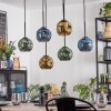 Ripoll Hanglamp, Kogellampje, Hanglamp Blauw, Goud, Groen, 6-lichts