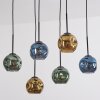Ripoll Hanglamp, Kogellampje, Hanglamp Blauw, Goud, Groen, 6-lichts