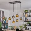 Ripoll Hanglamp, Kogellampje, Hanglamp Blauw, Goud, Groen, 6-lichts