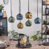 Ripoll Hanglamp, Kogellampje, Hanglamp Blauw, Goud, Groen, 6-lichts