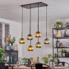 Koyoto Hanglamp, Kogellampje, Hanglamp Blauw, Goud, Groen, Koperkleurig, 6-lichts