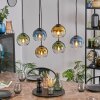 Koyoto Hanglamp, Kogellampje, Hanglamp Blauw, Goud, Groen, Duidelijk, 6-lichts