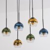 Koyoto Hanglamp, Kogellampje, Hanglamp Blauw, Goud, Groen, Duidelijk, 6-lichts