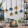 Koyoto Hanglamp, Kogellampje, Hanglamp Blauw, Goud, Groen, Duidelijk, 6-lichts