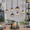 Koyoto Hanglamp, Kogellampje, Hanglamp Amber, Duidelijk, Rookkleurig, 6-lichts