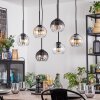 Koyoto Hanglamp, Kogellampje, Hanglamp Amber, Duidelijk, Rookkleurig, 6-lichts