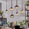 Koyoto Hanglamp, Kogellampje, Hanglamp Amber, Duidelijk, Rookkleurig, 6-lichts