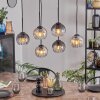 Koyoto Hanglamp, Kogellampje, Hanglamp Amber, Duidelijk, Rookkleurig, 6-lichts