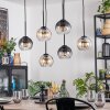 Koyoto Hanglamp, Kogellampje, Hanglamp Amber, Duidelijk, Rookkleurig, 6-lichts