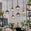 Koyoto Hanglamp, Kogellampje, Hanglamp Amber, Duidelijk, Rookkleurig, 6-lichts