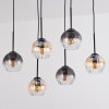 Koyoto Hanglamp, Kogellampje, Hanglamp Amber, Duidelijk, Rookkleurig, 6-lichts
