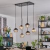 Koyoto Hanglamp, Kogellampje, Hanglamp Amber, Duidelijk, Rookkleurig, 6-lichts
