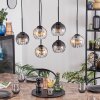 Koyoto Hanglamp, Kogellampje, Hanglamp Amber, Duidelijk, Rookkleurig, 6-lichts