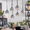 Koyoto Hanglamp, Kogellampje, Hanglamp Duidelijk, Rookkleurig, 6-lichts