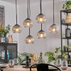 Koyoto Hanglamp, Kogellampje, Hanglamp Duidelijk, Rookkleurig, 6-lichts
