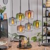 Lauden Hanglamp, Hanglamp Blauw, Groen, Duidelijk, Koperkleurig, 6-lichts