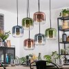 Lauden Hanglamp, Hanglamp Blauw, Groen, Duidelijk, Koperkleurig, 6-lichts