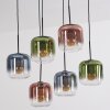 Lauden Hanglamp, Hanglamp Blauw, Groen, Duidelijk, Koperkleurig, 6-lichts