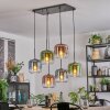Lauden Hanglamp, Hanglamp Blauw, Groen, Duidelijk, Koperkleurig, 6-lichts
