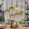 Lauden Hanglamp, Hanglamp Amber, Blauw, Groen, Duidelijk, Koperkleurig, 6-lichts