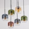 Lauden Hanglamp, Hanglamp Amber, Blauw, Groen, Duidelijk, Koperkleurig, 6-lichts