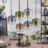Lauden Hanglamp, Hanglamp Blauw, Groen, Duidelijk, Koperkleurig, Rookkleurig, 6-lichts