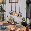 Koyoto Hanglamp, Kogellampje, Hanglamp Natuurlijke kleuren, Zwart, 3-lichts