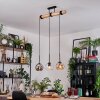 Koyoto Hanglamp, Kogellampje, Hanglamp Natuurlijke kleuren, Zwart, 3-lichts