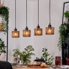 Cando Hanglamp, Hanglamp Natuurlijke kleuren, Zwart, 4-lichts
