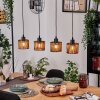 Cando Hanglamp, Hanglamp Natuurlijke kleuren, Zwart, 4-lichts