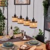 Ramila Hanglamp, Hanglamp Natuurlijke kleuren, Zwart, 4-lichts