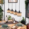 Ramila Hanglamp, Hanglamp Natuurlijke kleuren, Zwart, 4-lichts