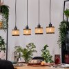 Ramila Hanglamp, Hanglamp Natuurlijke kleuren, Zwart, 4-lichts