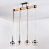 Koyoto Hanglamp, Kogellampje, Hanglamp Natuurlijke kleuren, Zwart, 4-lichts