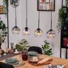 Koyoto Hanglamp, Kogellampje, Hanglamp Natuurlijke kleuren, Zwart, 4-lichts